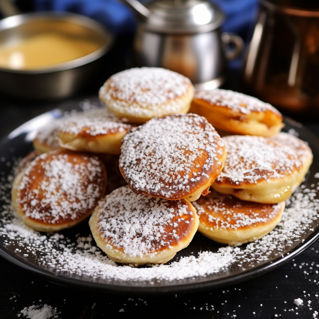 Poffertjes, também conhecidos como panquecas holandesas